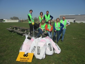 Rogers colleagues cleaned the area surrounding their work location.