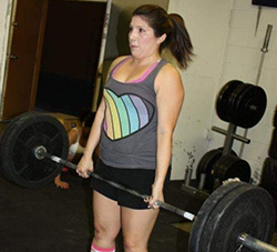 Rogers employee Carolyn works out in home gym